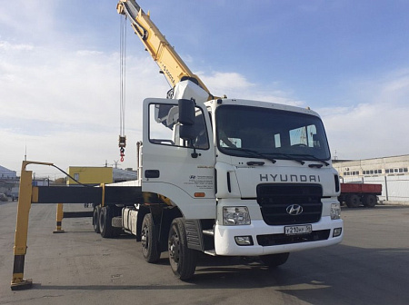 Hyundai HD320 15 тонн с КМУ Soosan SCS 1616 (15тн)+ Буровая установка(2 шнека) + Люлька по цене 9 950 000 руб на Урал-КМУ