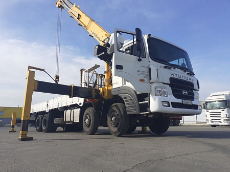 Hyundai HD320 15 тонн с КМУ Soosan SCS 1616 (15тн)+ Буровая установка(2 шнека) + Люлька по цене 9 950 000 руб на Урал-КМУ
